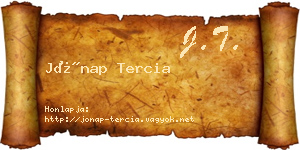 Jónap Tercia névjegykártya